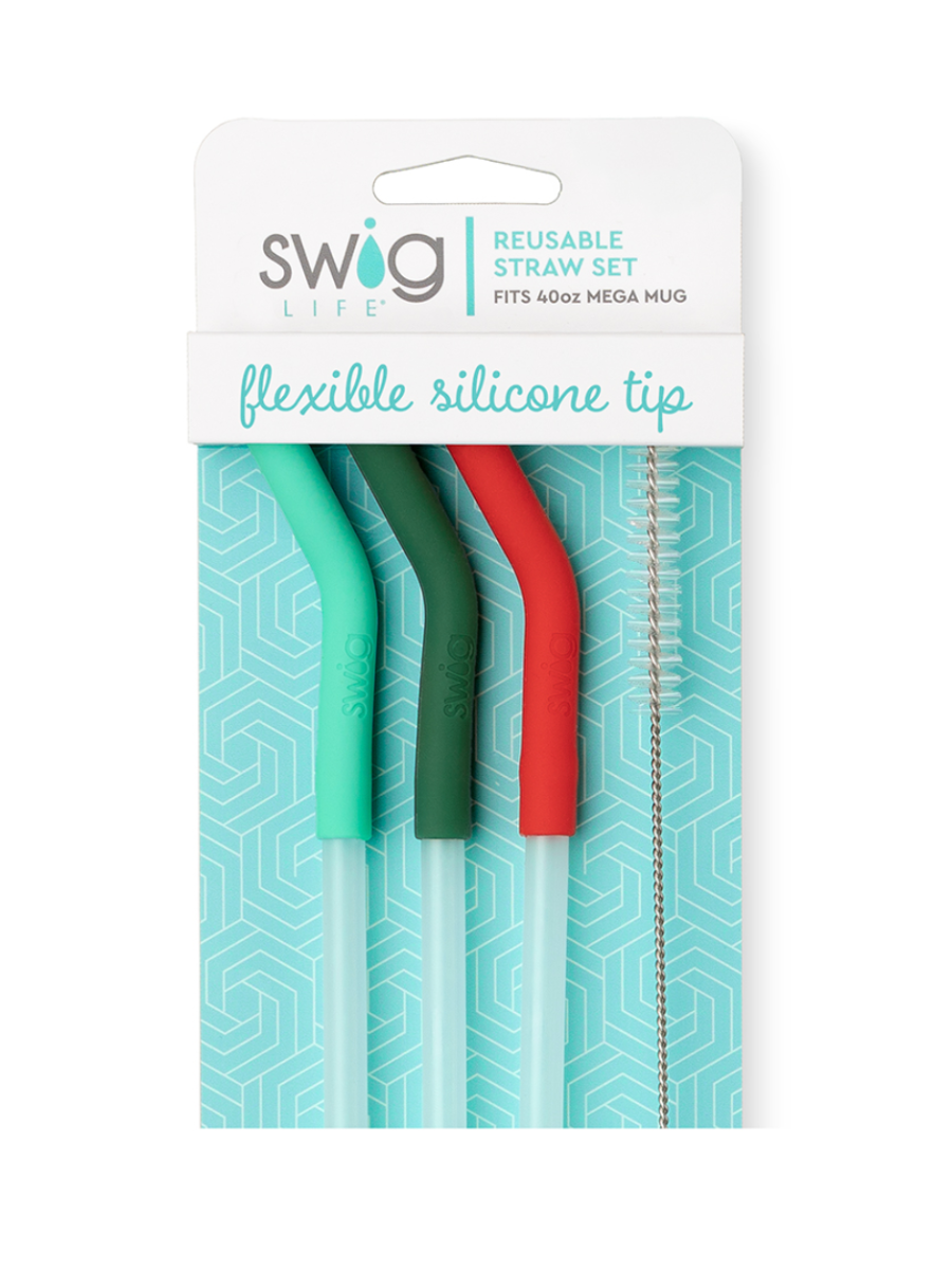 Swig | Mint/Green/Red Straw Set