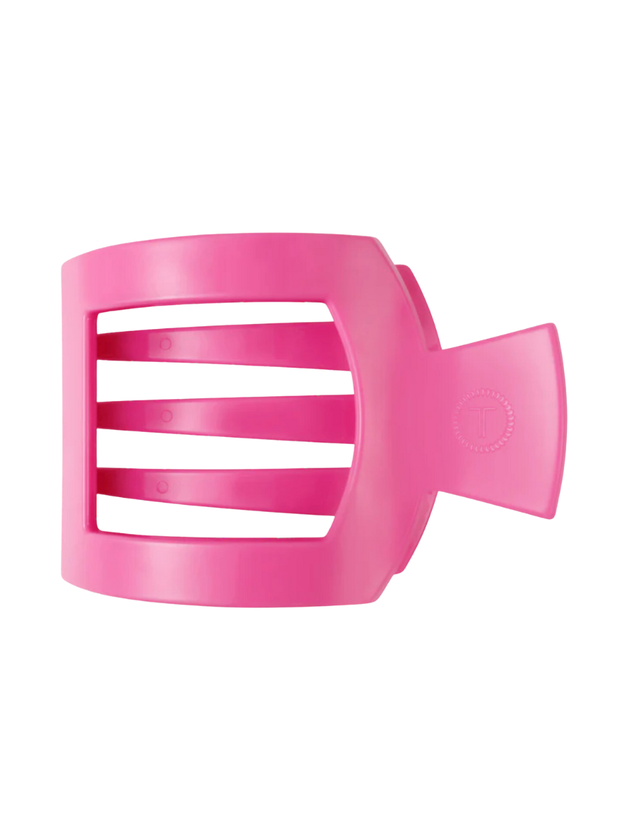 TELETIES | Flat Square Clip - Large - Paradise Pink