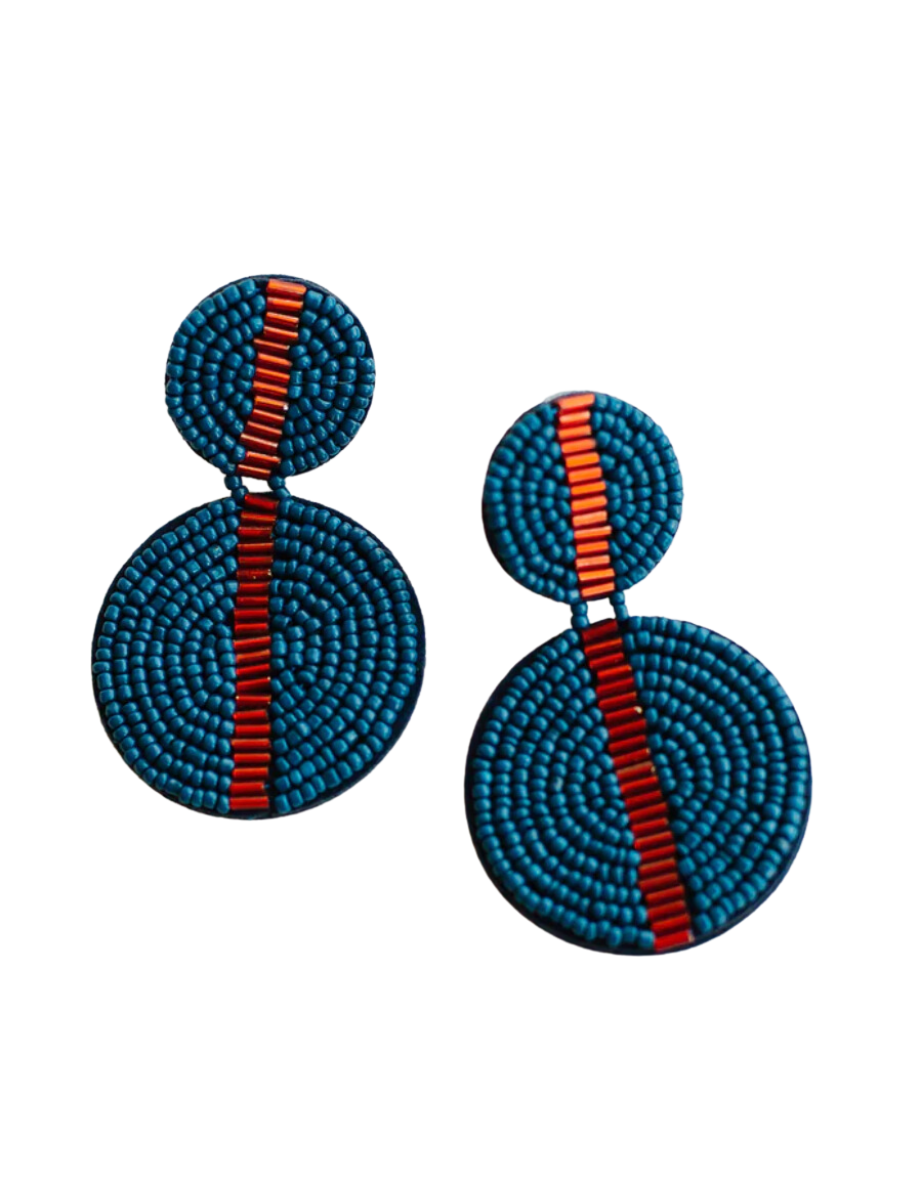 Michelle McDowell | Colleen Earrings - Navy & Red