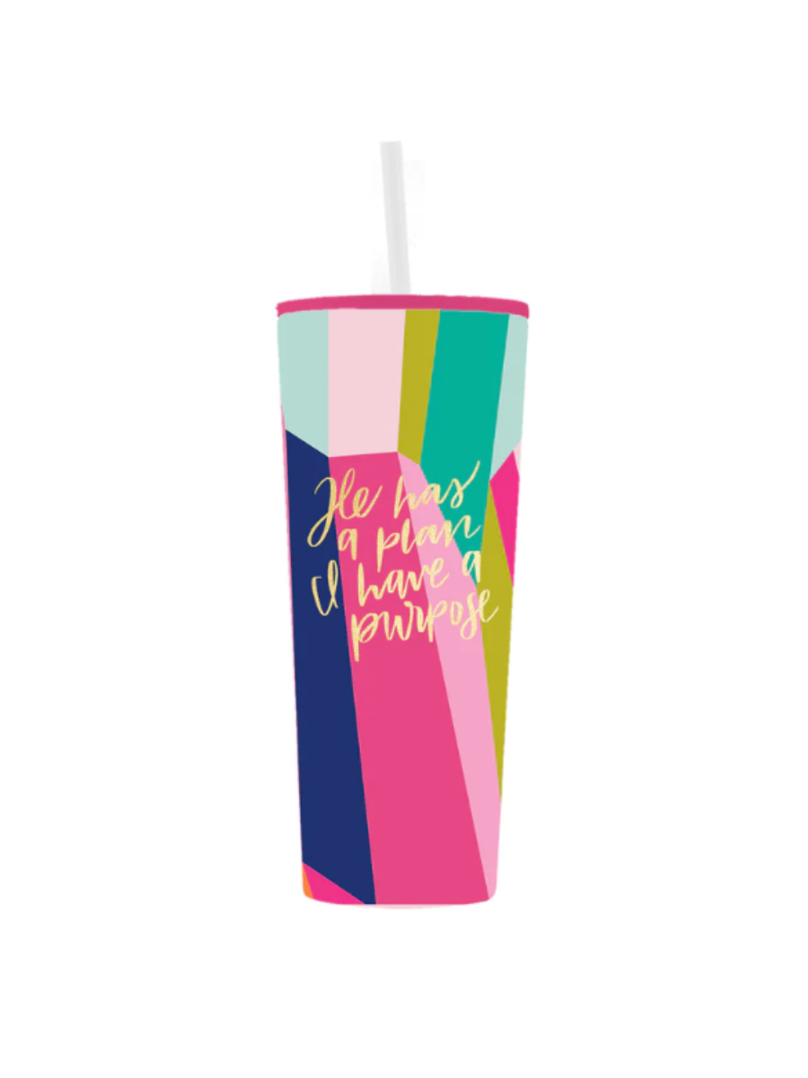 Mary Square | He Has A Plan Straw Tumbler