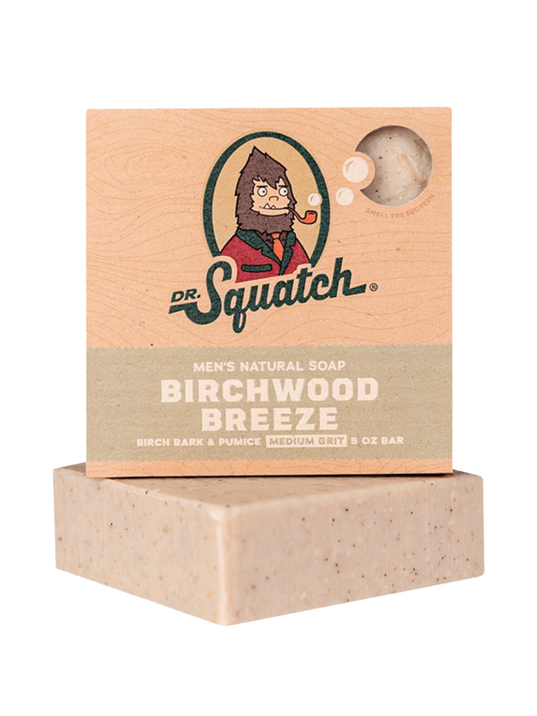 Dr. Squatch Birchwood Breeze Soap Men's Natural Birch Bark & Pumice 5 oz.  Bar