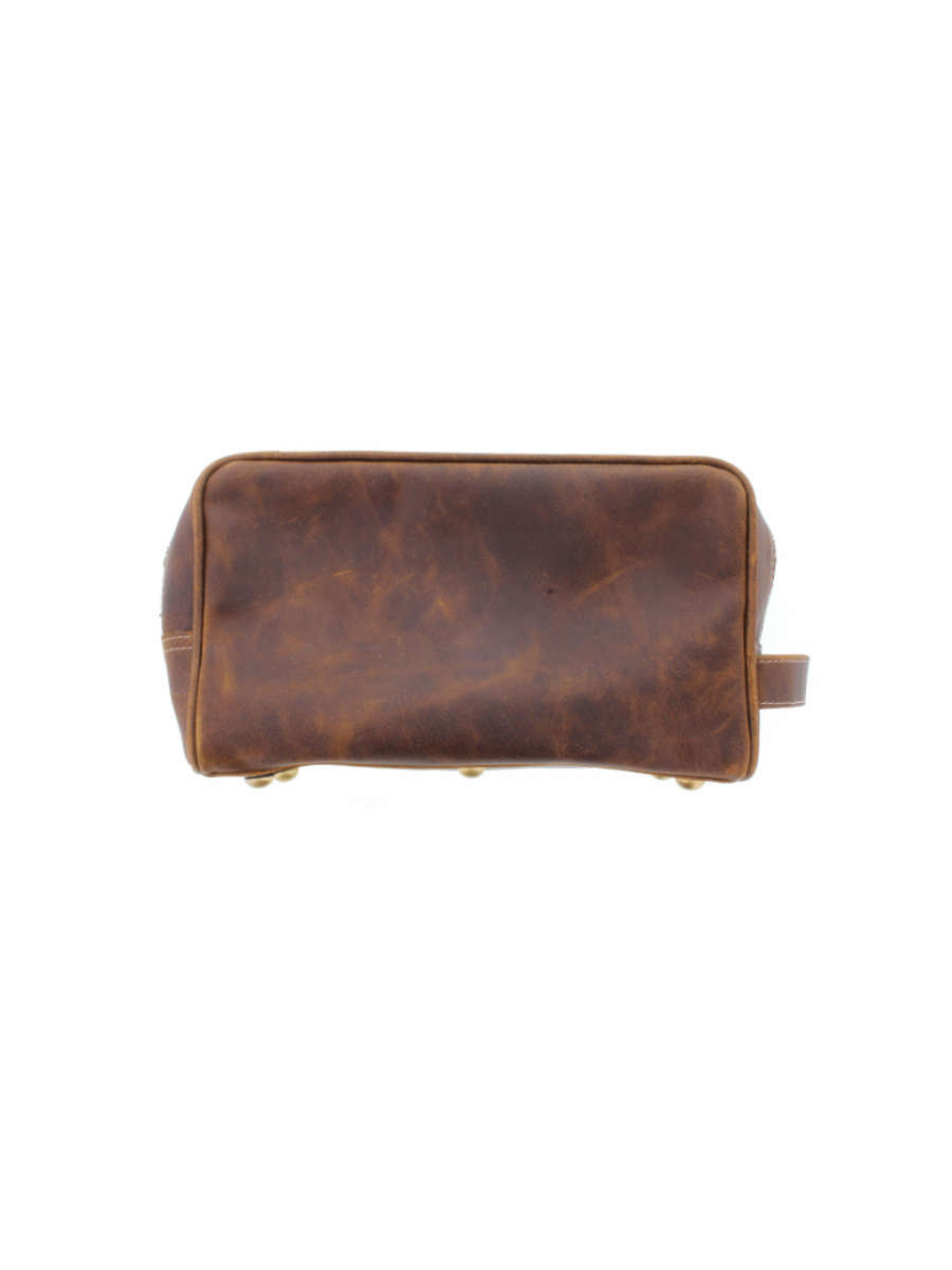 Dusty Dopp Kit - Brown Leather