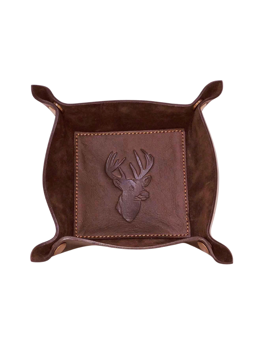 Deer Leather Embossed Valet Tray