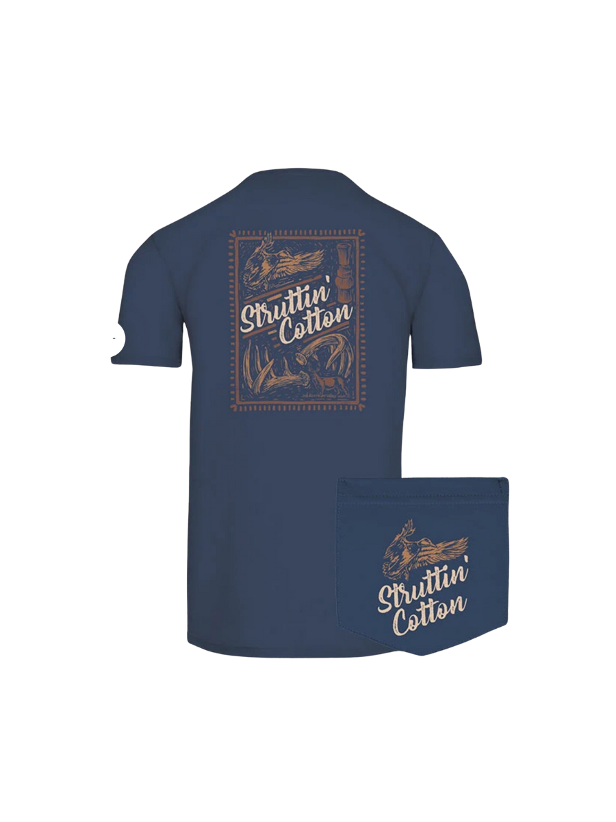 Struttin' Cotton | Stamp Collector Tee - Navy