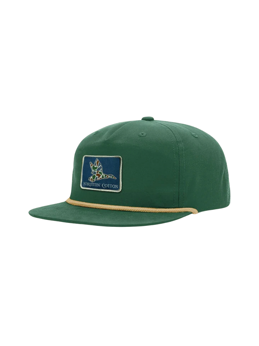 Struttin' Cotton | Old School Mallard with Rope Hat - Green