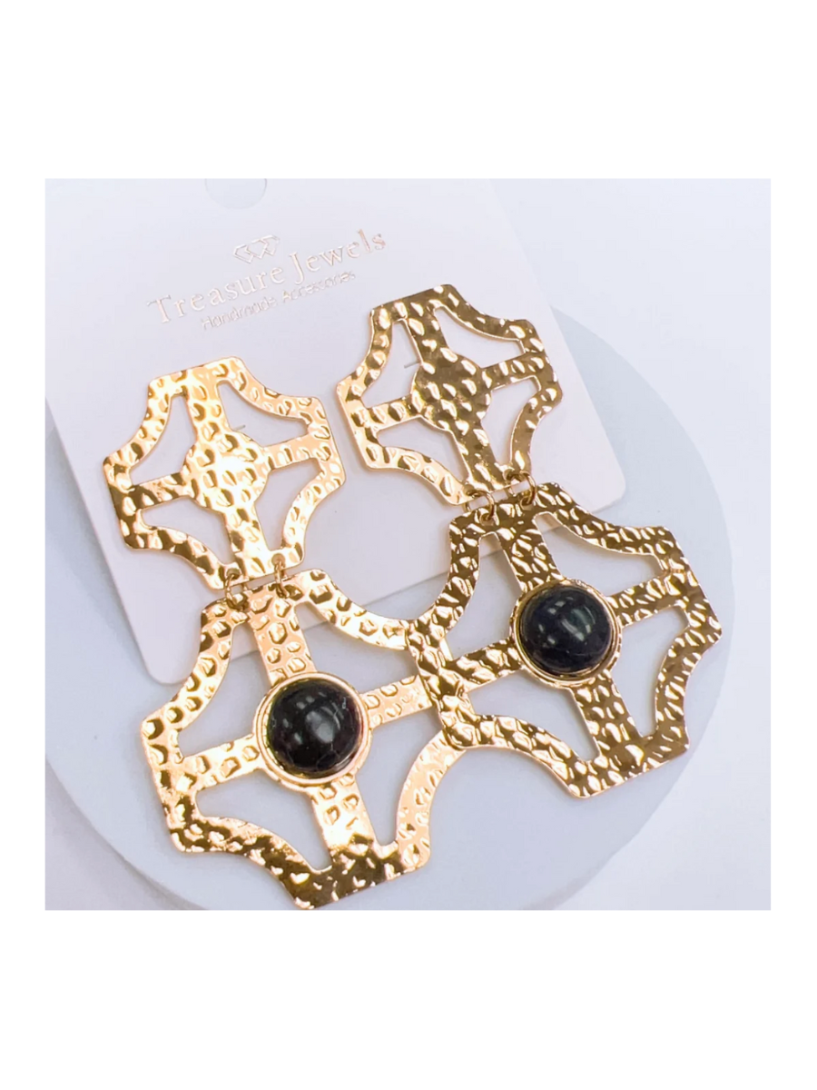 Treasure Jewels | Stacey Bubble Earrings - Black Marble