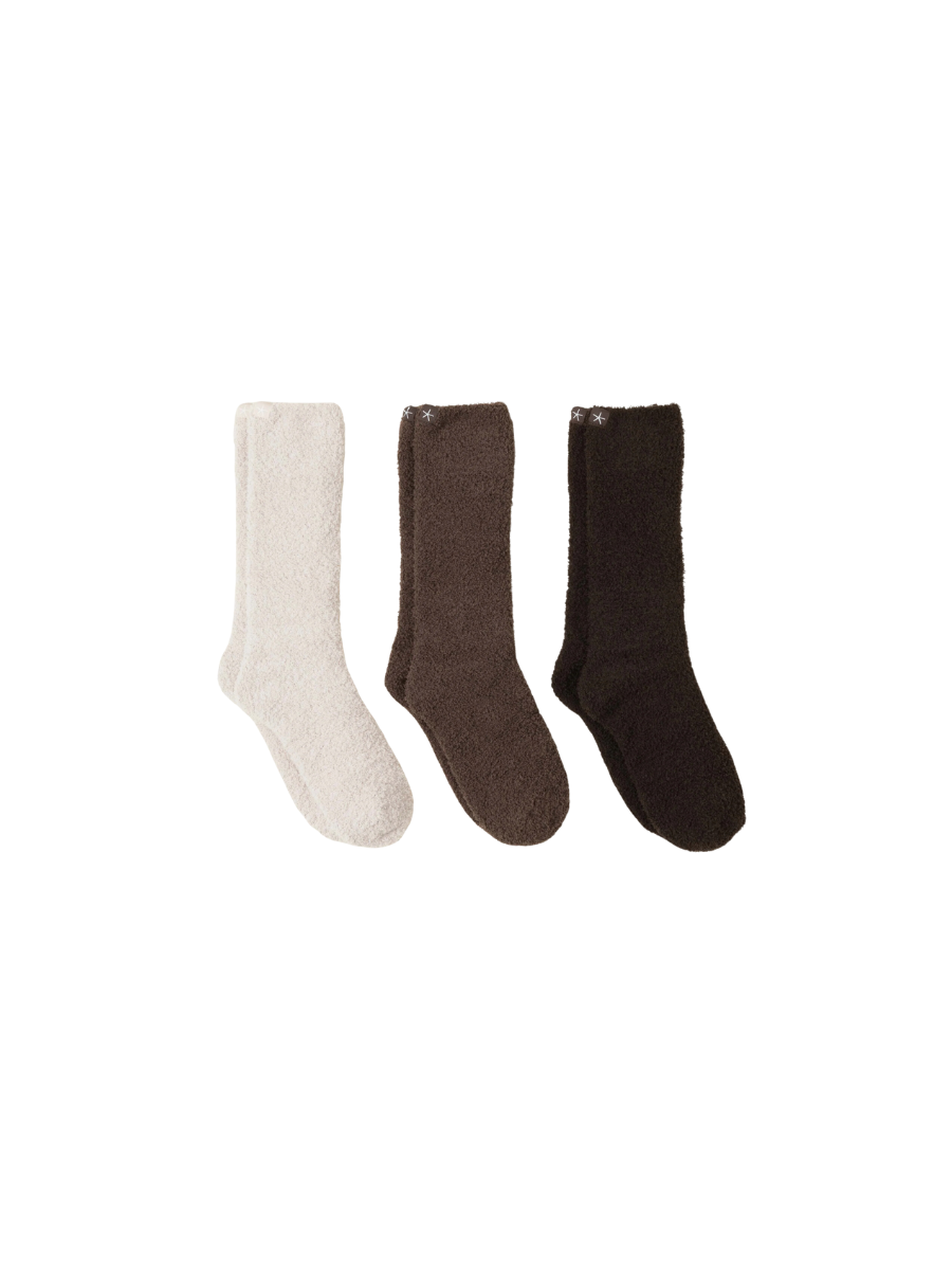 Barefoot Dreams | Cozychic 3 Pair Sock Set - Espresso