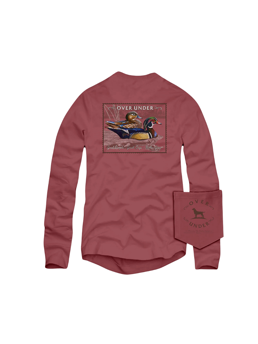 Over Under | L/S Wood Duck Stamp Tee - Brick