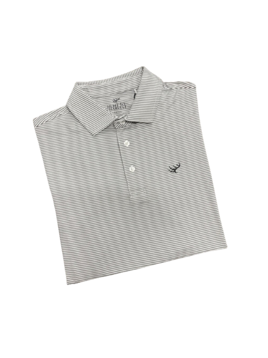 Hunt To Harvest | Performance Polo - Charcoal/White