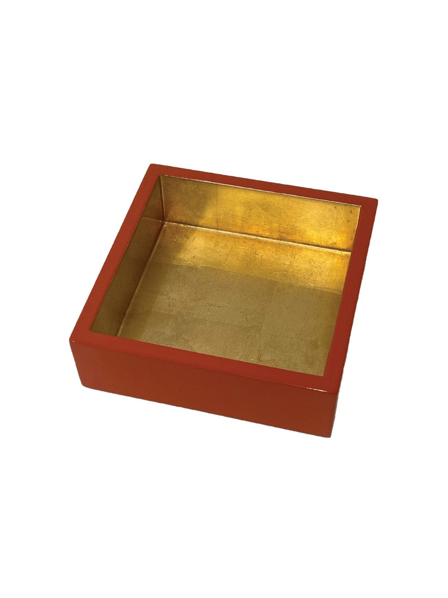 Caspari Cocktail Napkin Holder Coral Color Home Decor Jincy's 