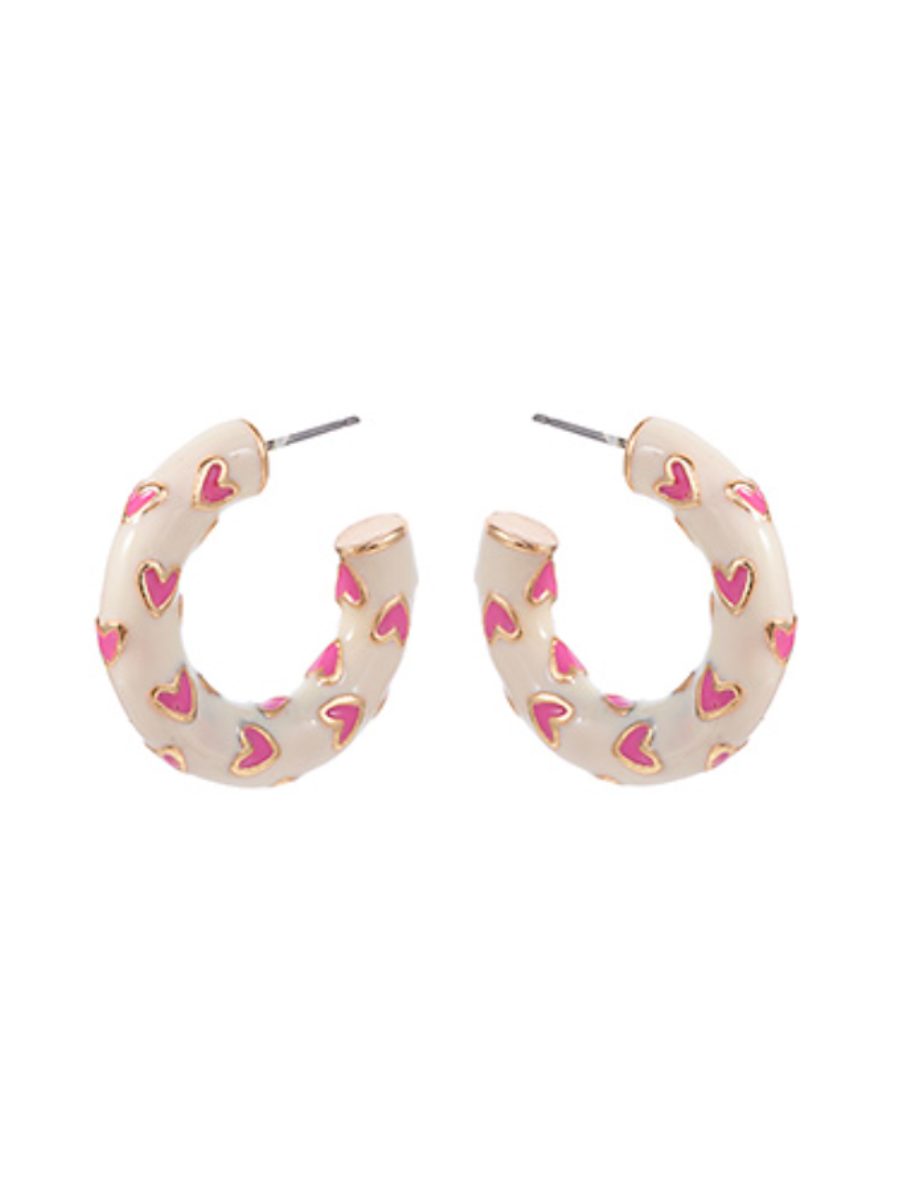 Romantic Mood Earrings - Ivory/Pink