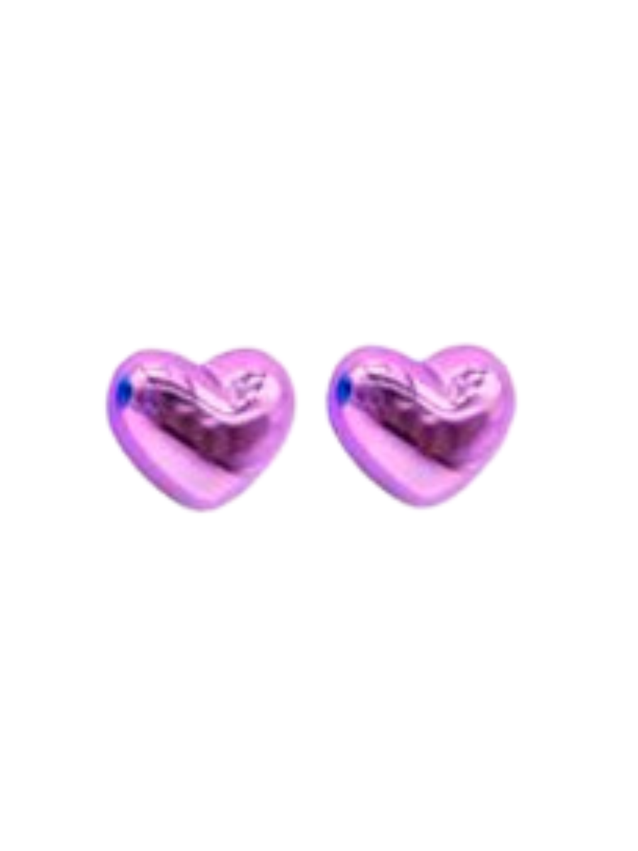 Shiny Heart Stud Earrings