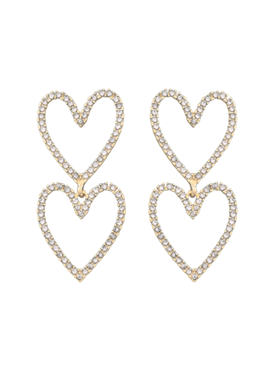 Dainty Love Earrings - Clear