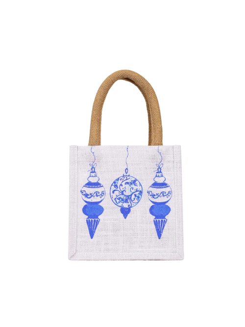 Whimsical Ornaments Petite Gift Tote blue white womens gift jincy's