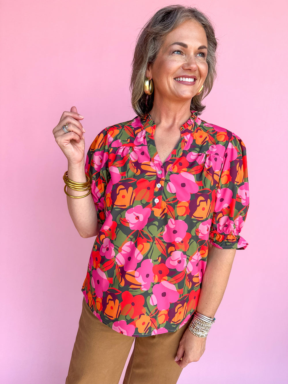 Michelle McDowell | Marlowe Top - Make Me Blush Olive