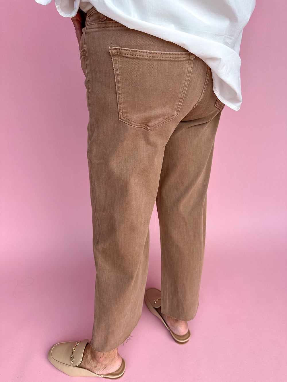 VERVET | High Rise Crop Wide Leg - Chocolate Malt