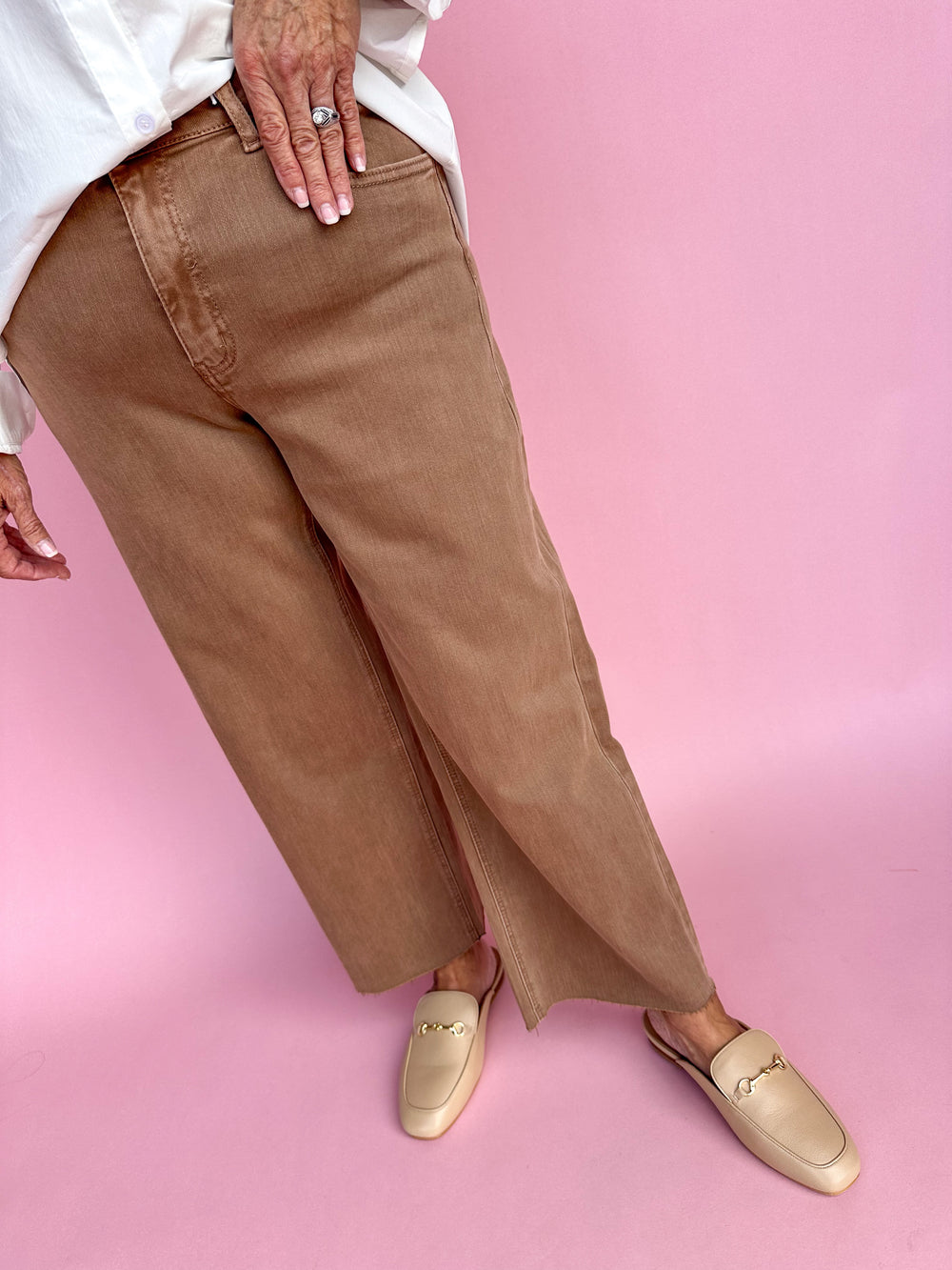 VERVET | High Rise Crop Wide Leg - Chocolate Malt