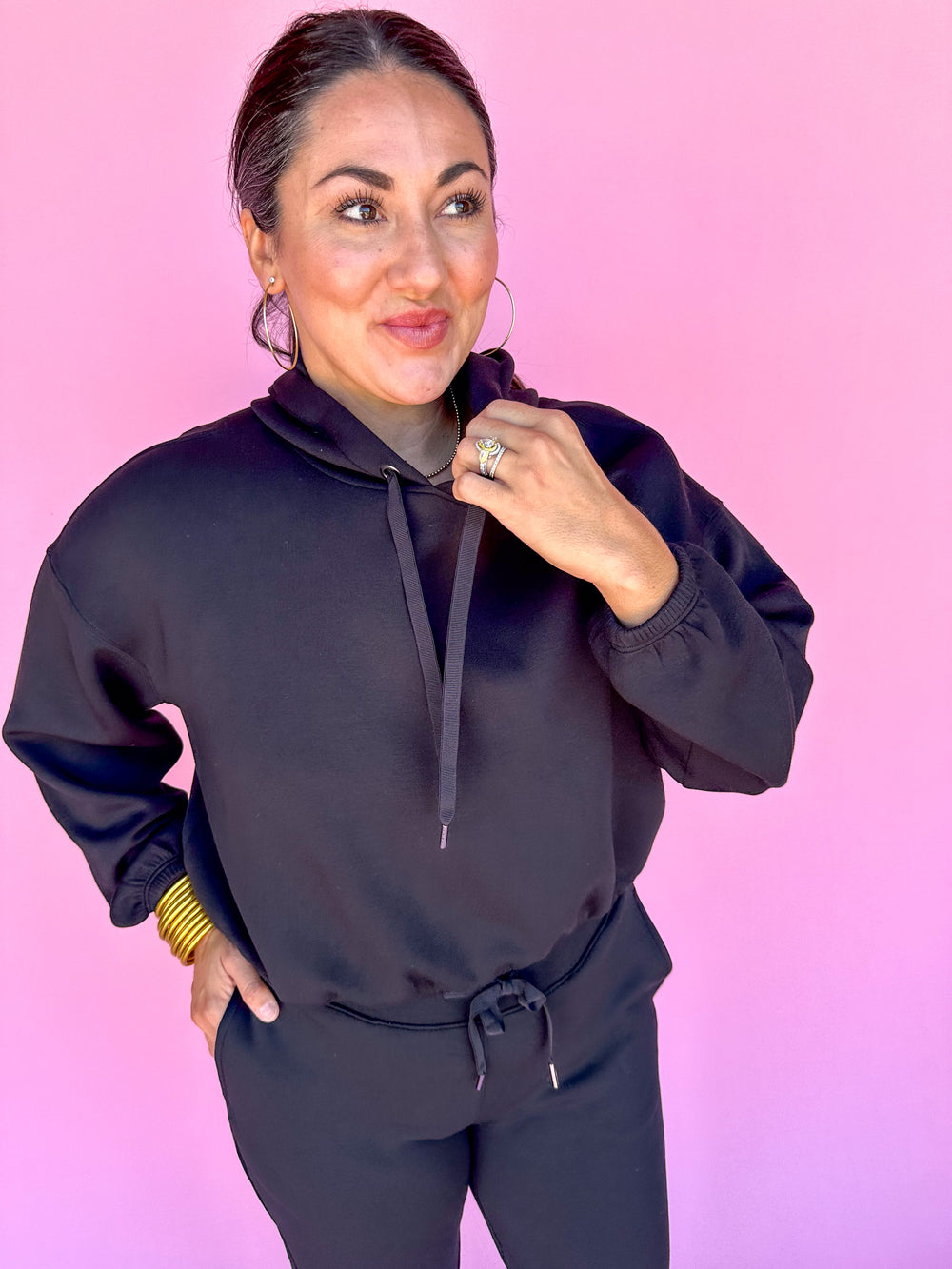 SPANX | AirEssentials Cinched Hoodie - Very Black