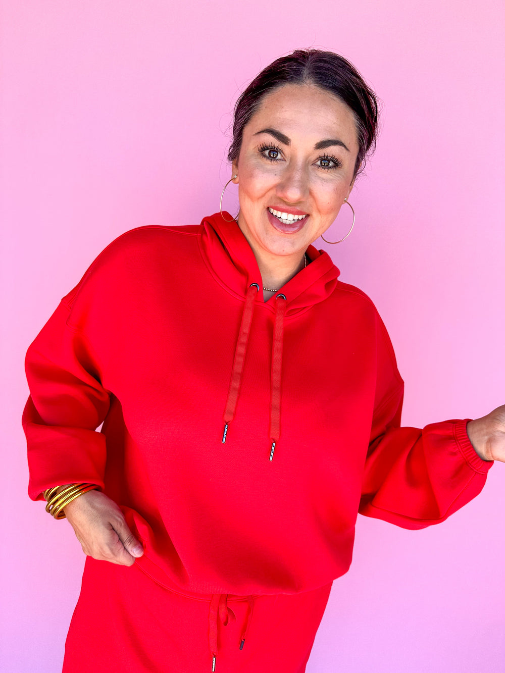 SPANX | AirEssentials Cinched Hoodie - Spanx Red