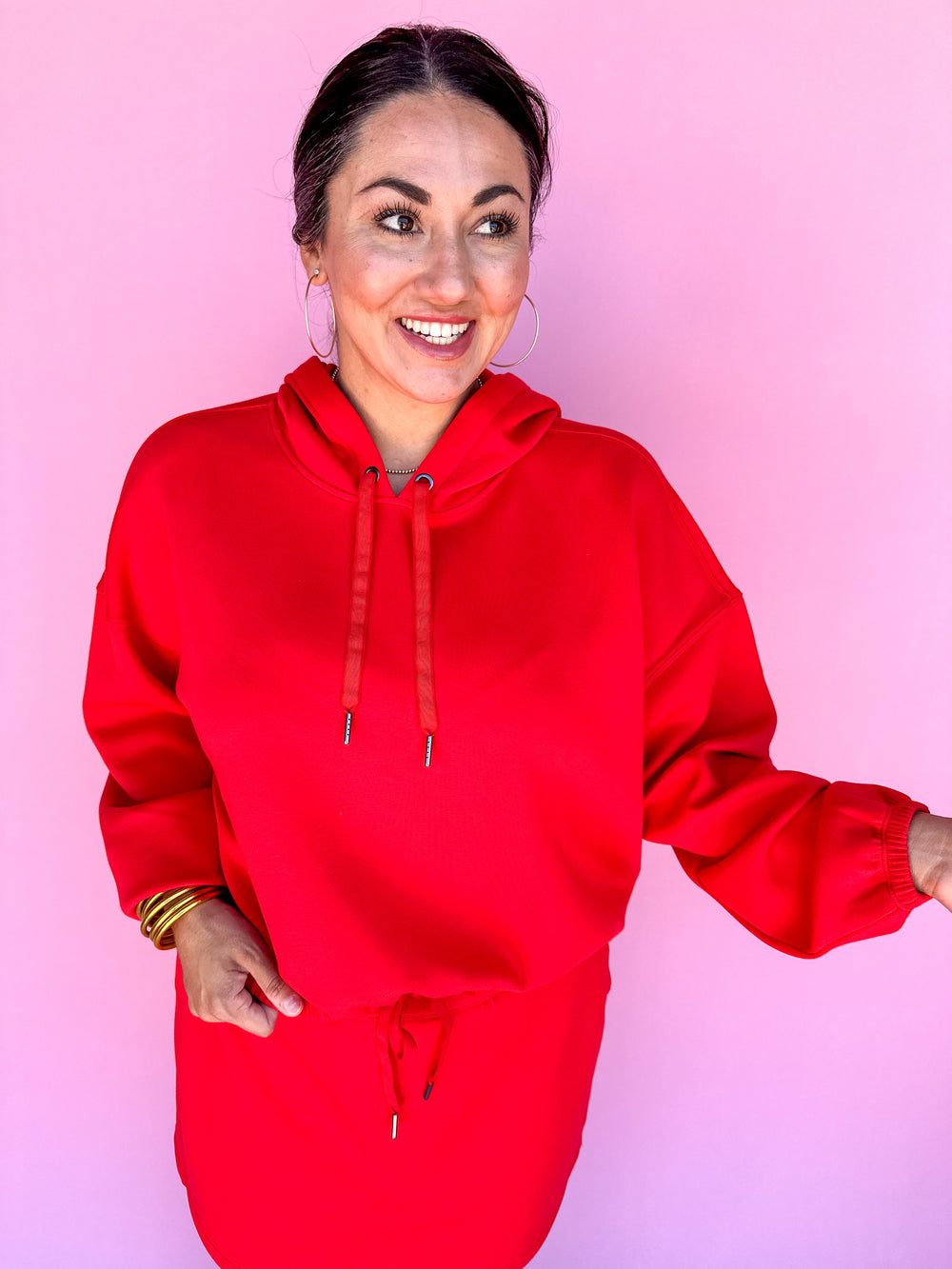 SPANX | AirEssentials Cinched Hoodie - Spanx Red