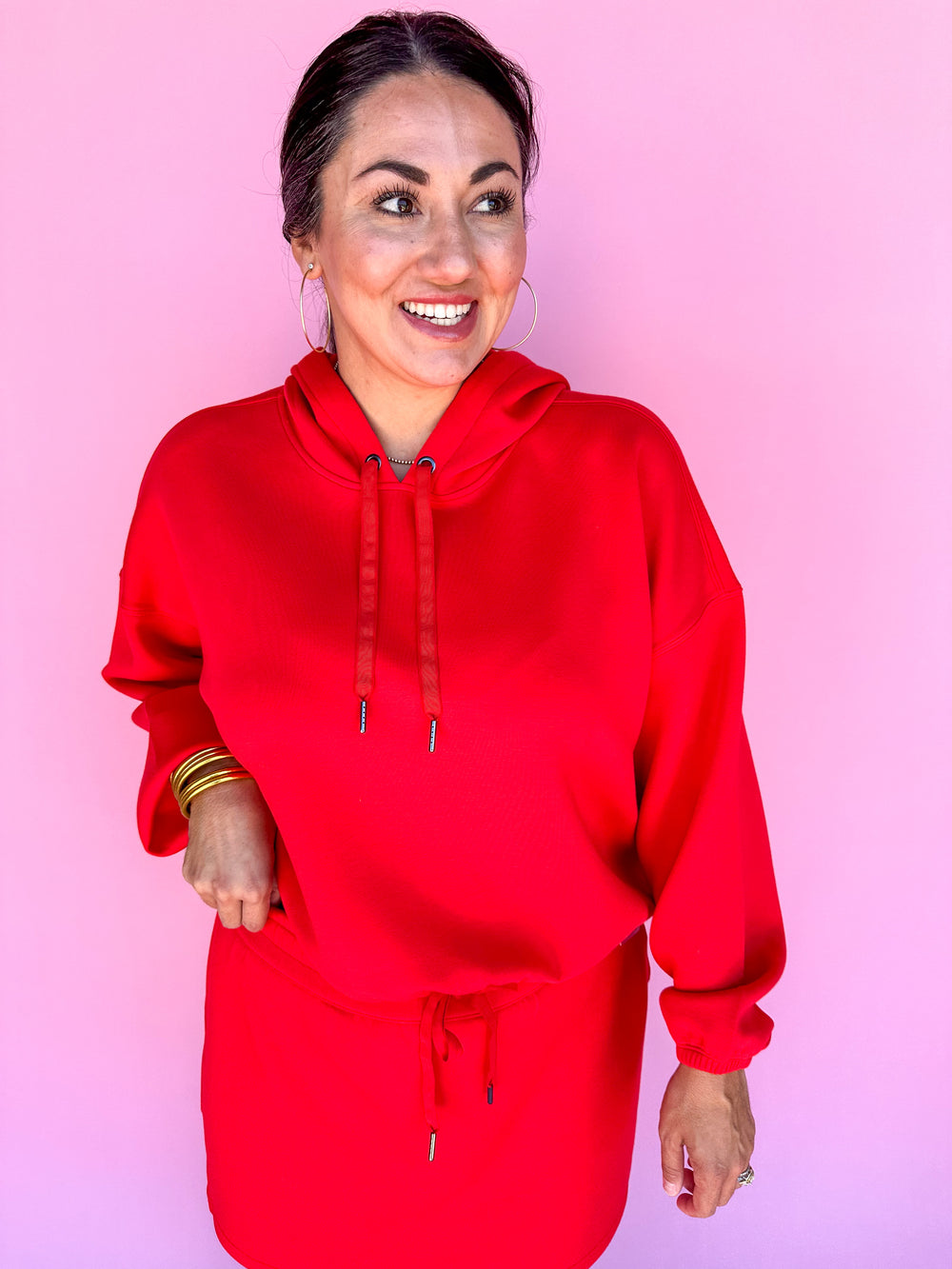 SPANX | AirEssentials Cinched Hoodie - Spanx Red