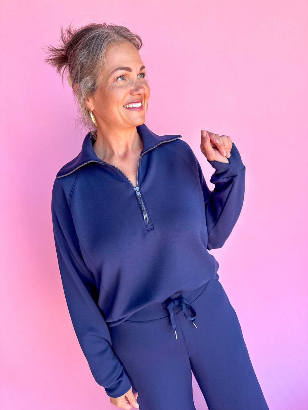 SPANX | AirEssentials Half Zip - Timeless Navy