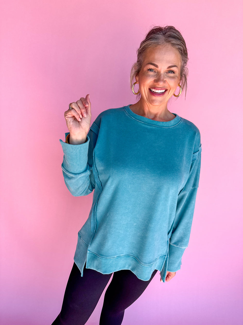 Casual Meetup Sweatshirt - Teal