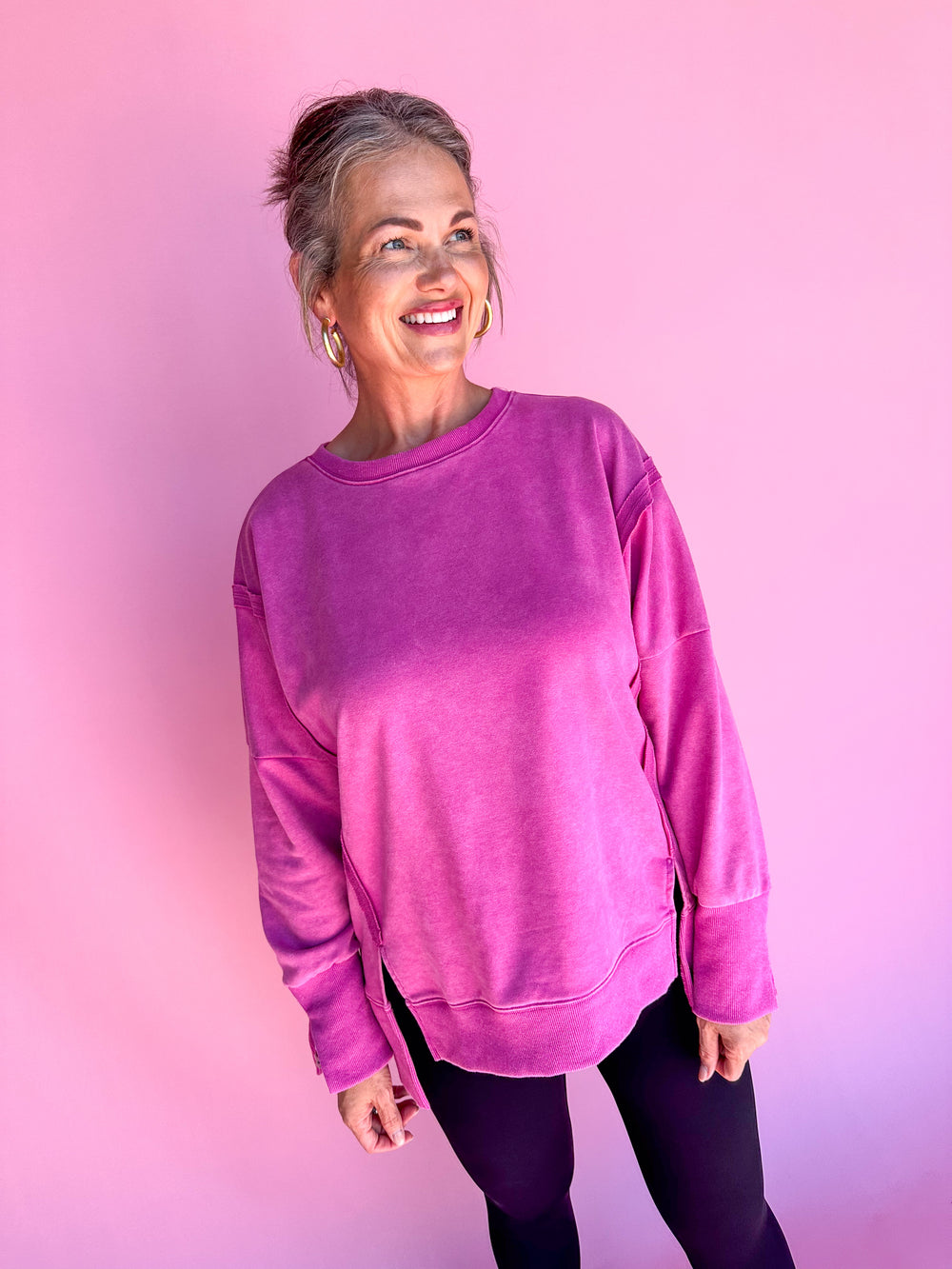 Casual Meetup Sweatshirt - Magenta