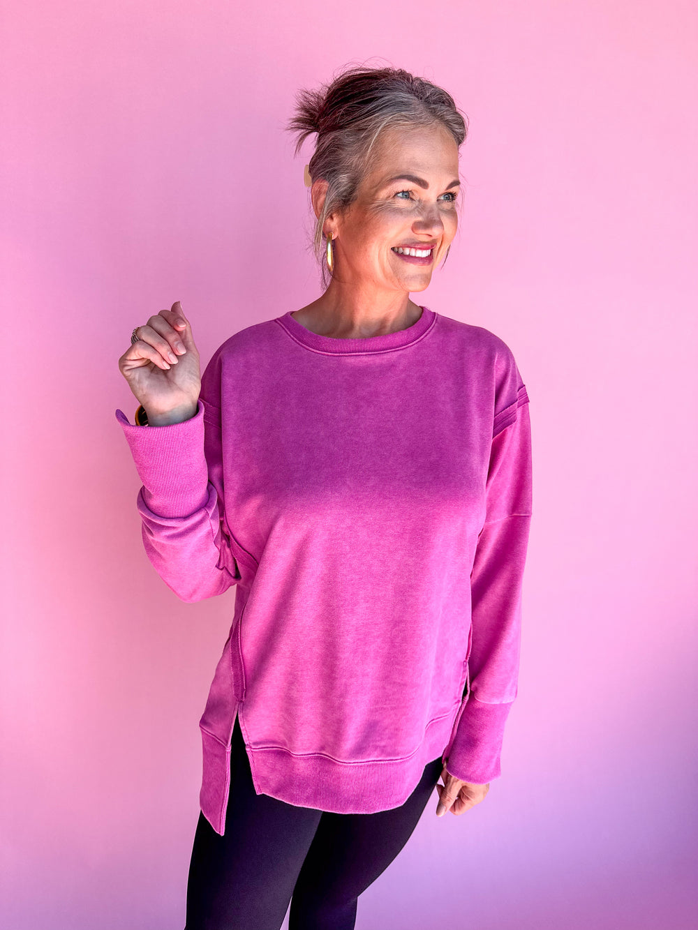 Casual Meetup Sweatshirt - Magenta