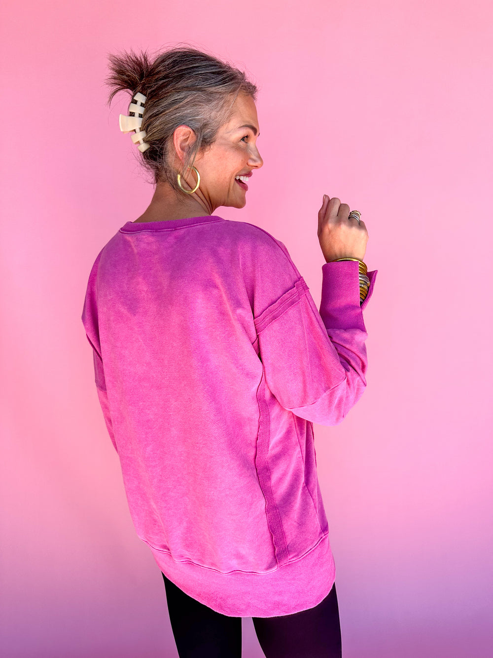 Casual Meetup Sweatshirt - Magenta