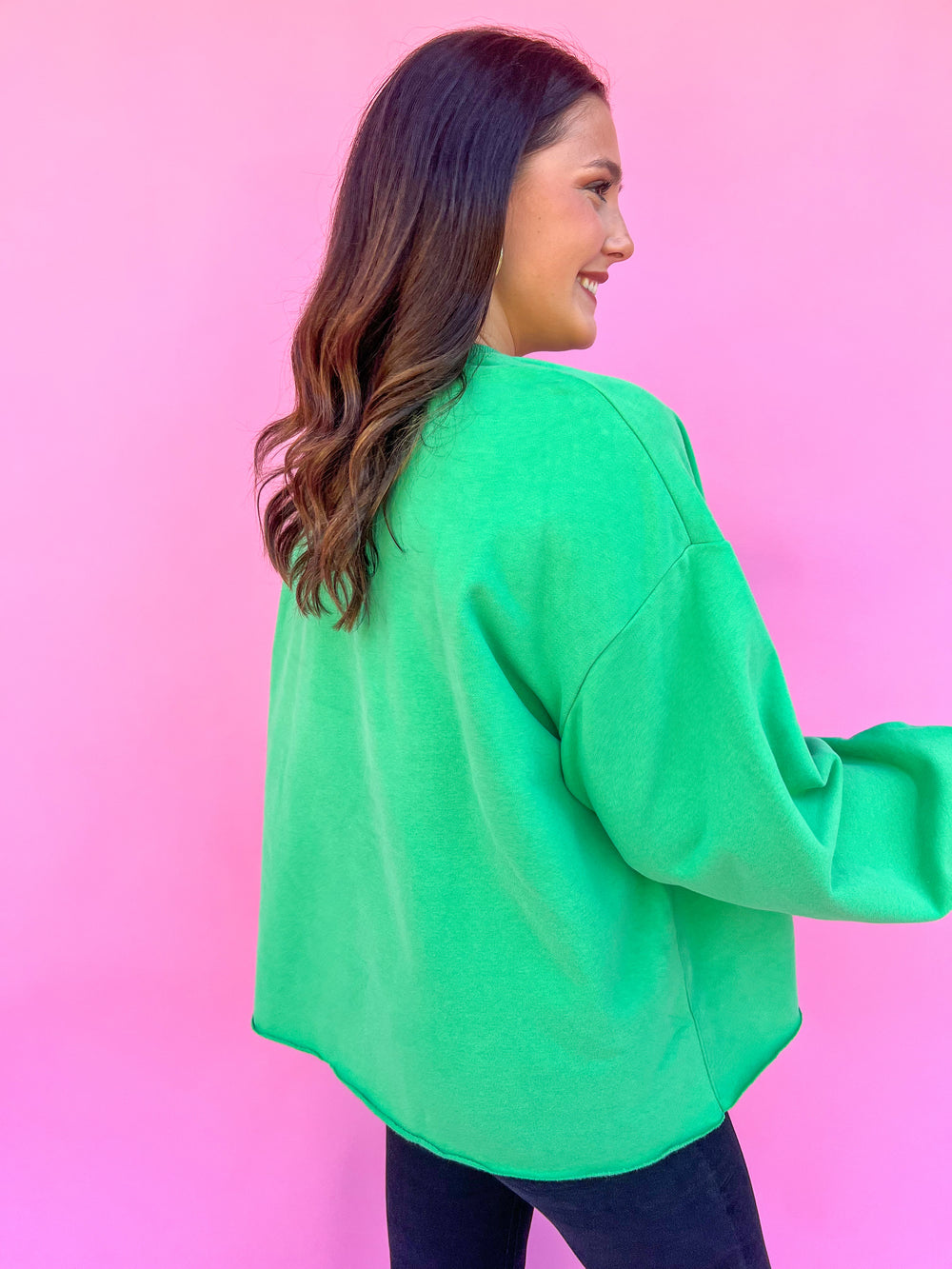 QUEEN OF SPARKLES | Green Sweatshirt With Santa Leopard Blazer