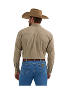 Wrangler George Strait Button Down Fawn Plaid Men's Dress Shirt Brown Button Down Check Long Sleeve Jincy's Tripp
