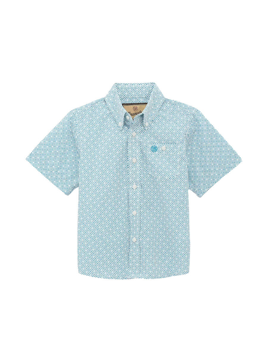 Wrangler | Men's Western Wear Button Down - Teal Geo