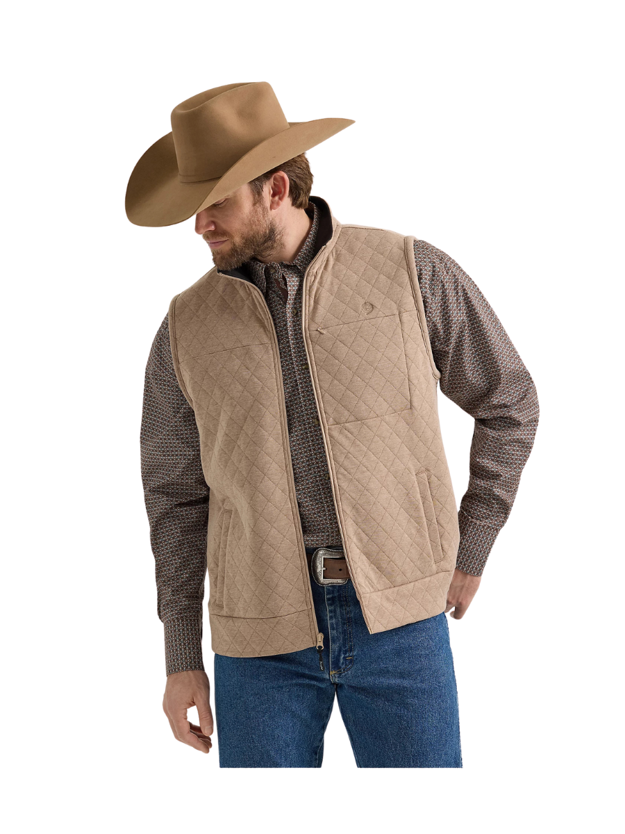 Wrangler | Taupe - Men's George Strait Zip Front Knit Vest