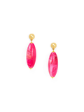 Harper Glossy Resin Bead Drop Earrings - Hot Pink