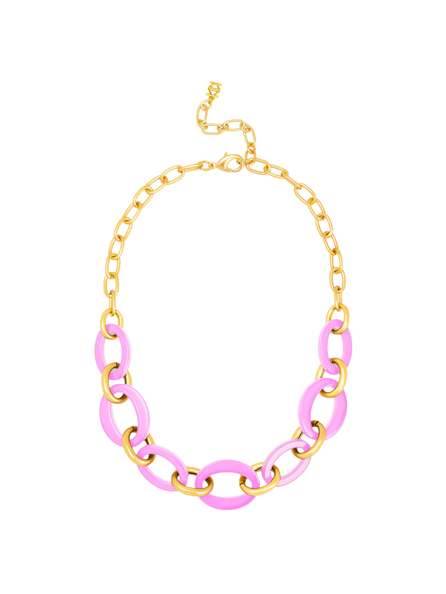 Carolina Link Collar Necklace - Lavender