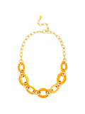 Carolina Link Collar Necklace - Bright Orange