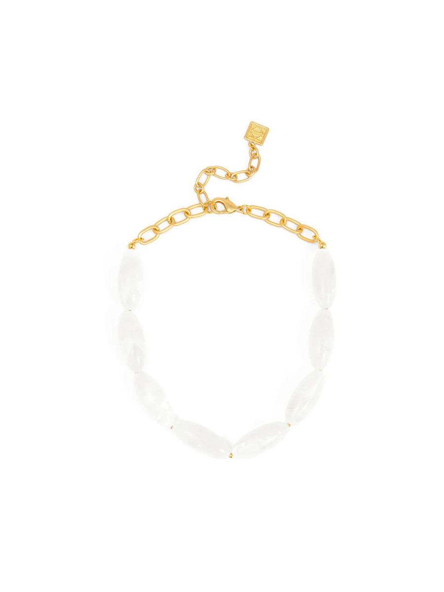 Catherine Glossy Collar Necklace - White