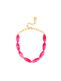 Catherine Glossy Collar Necklace - Hot Pink