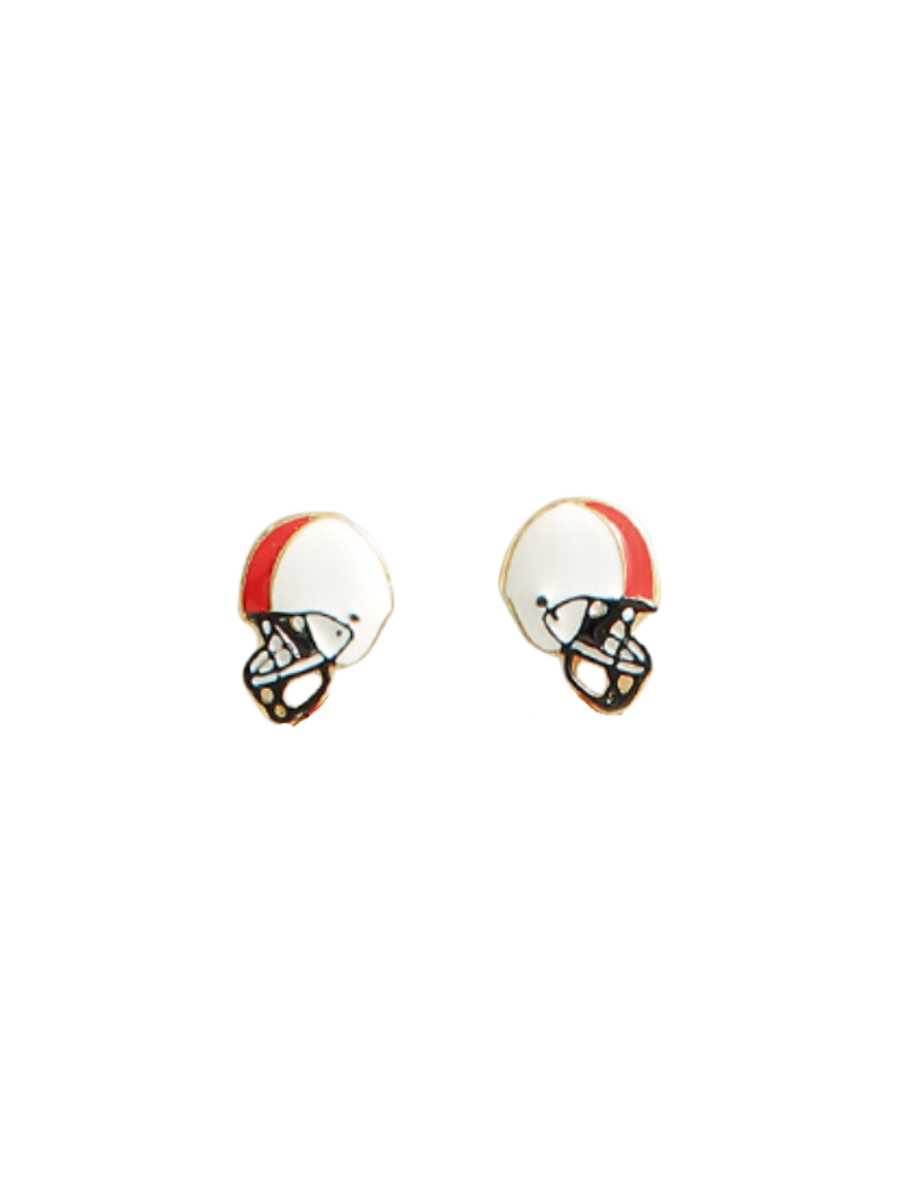 Red And White Helmet Studs