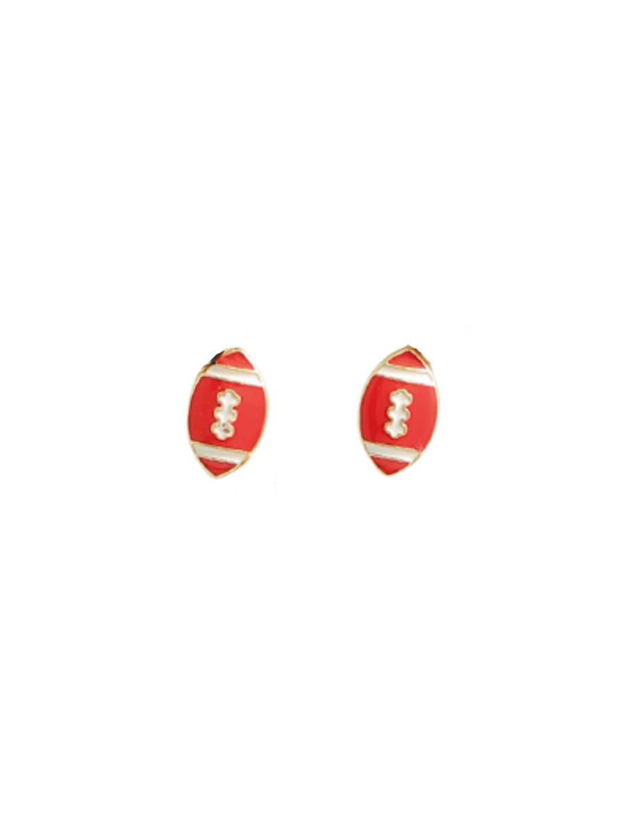 Red Football Stud Earrings