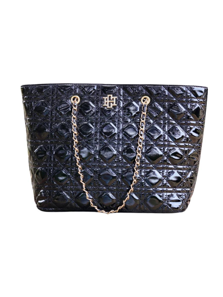 Caroline Hill | Quentin Quilted Tote - Black