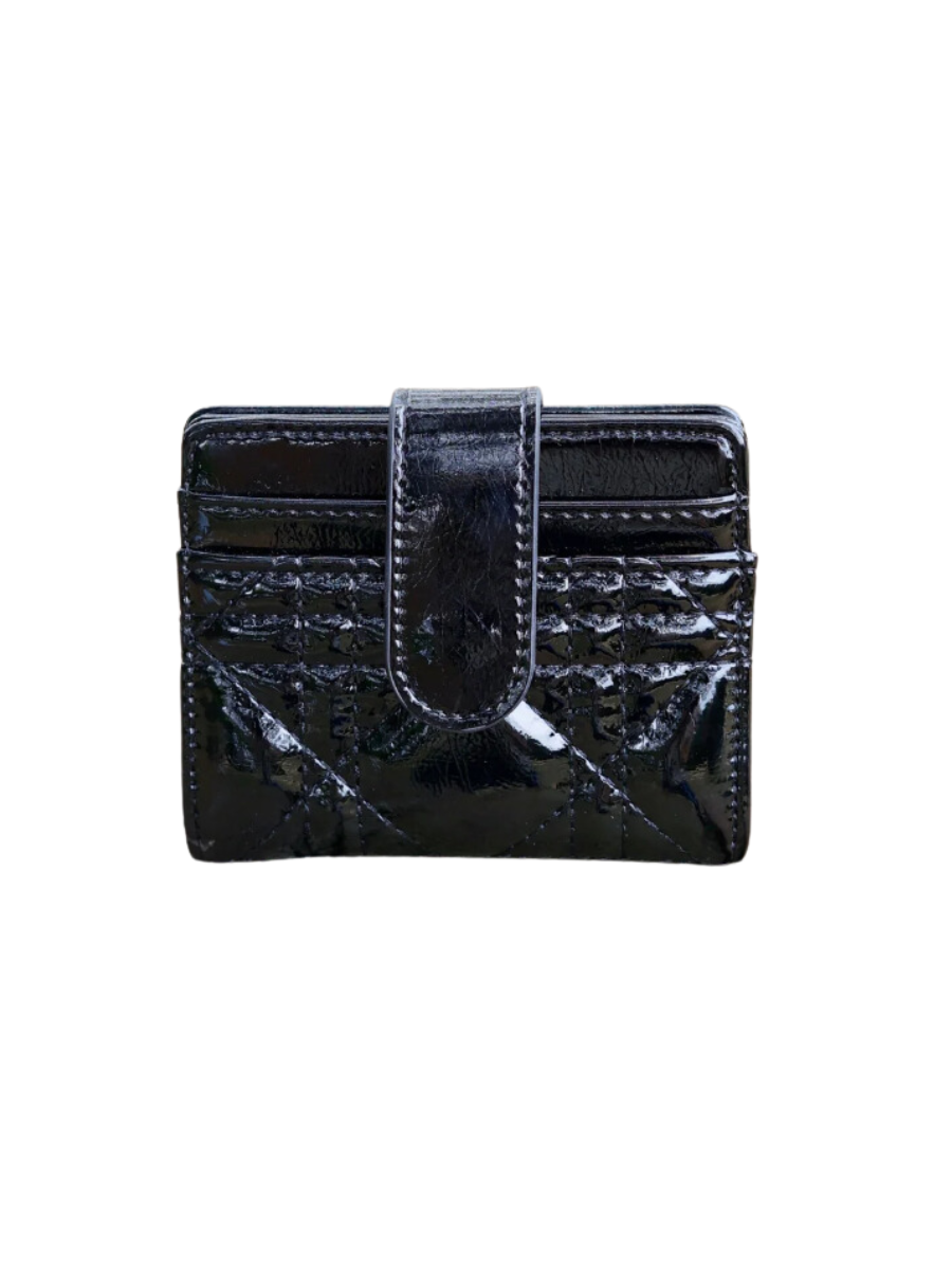 Caroline Hill | Tate Card Holder Wallet - Black Patent LQ