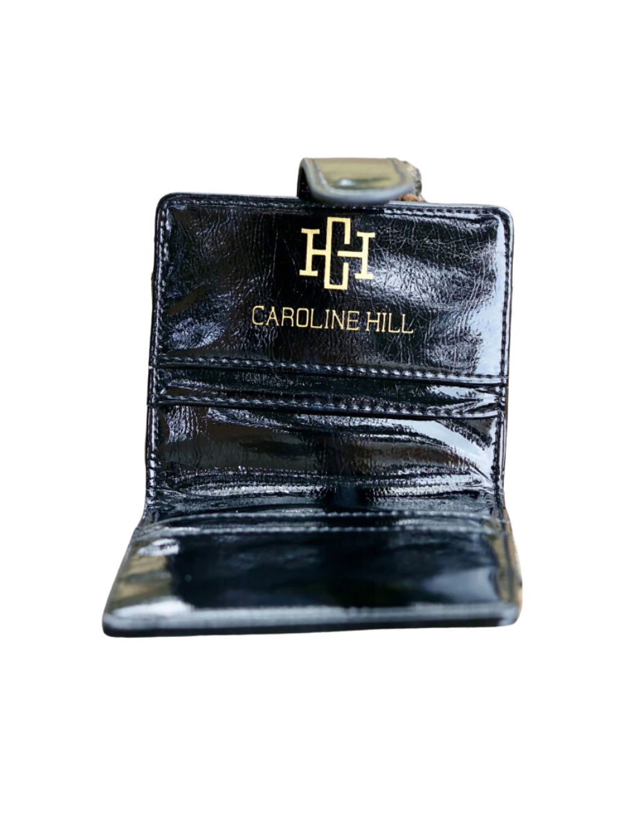 Caroline Hill | Tate Card Holder Wallet - Black Patent LQ