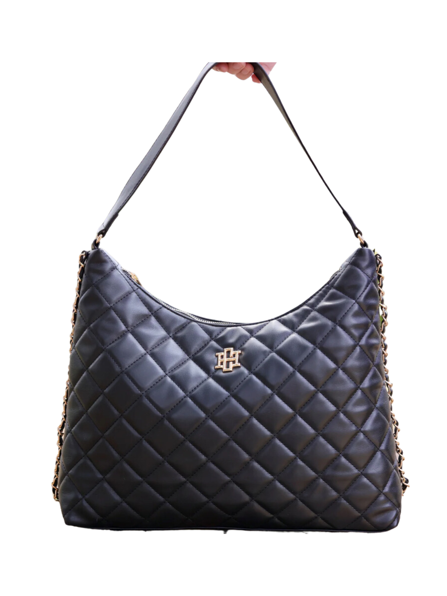 Caroline Hill | Maeve Quilted Tote - Black