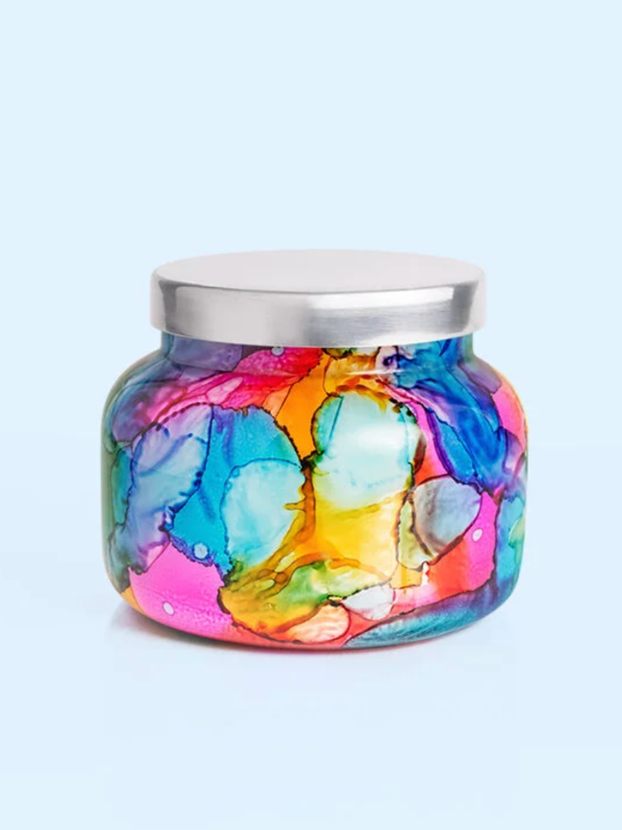 Capri Blue | 8oz Petite Rainbow Watercolor Jar - Volcano
