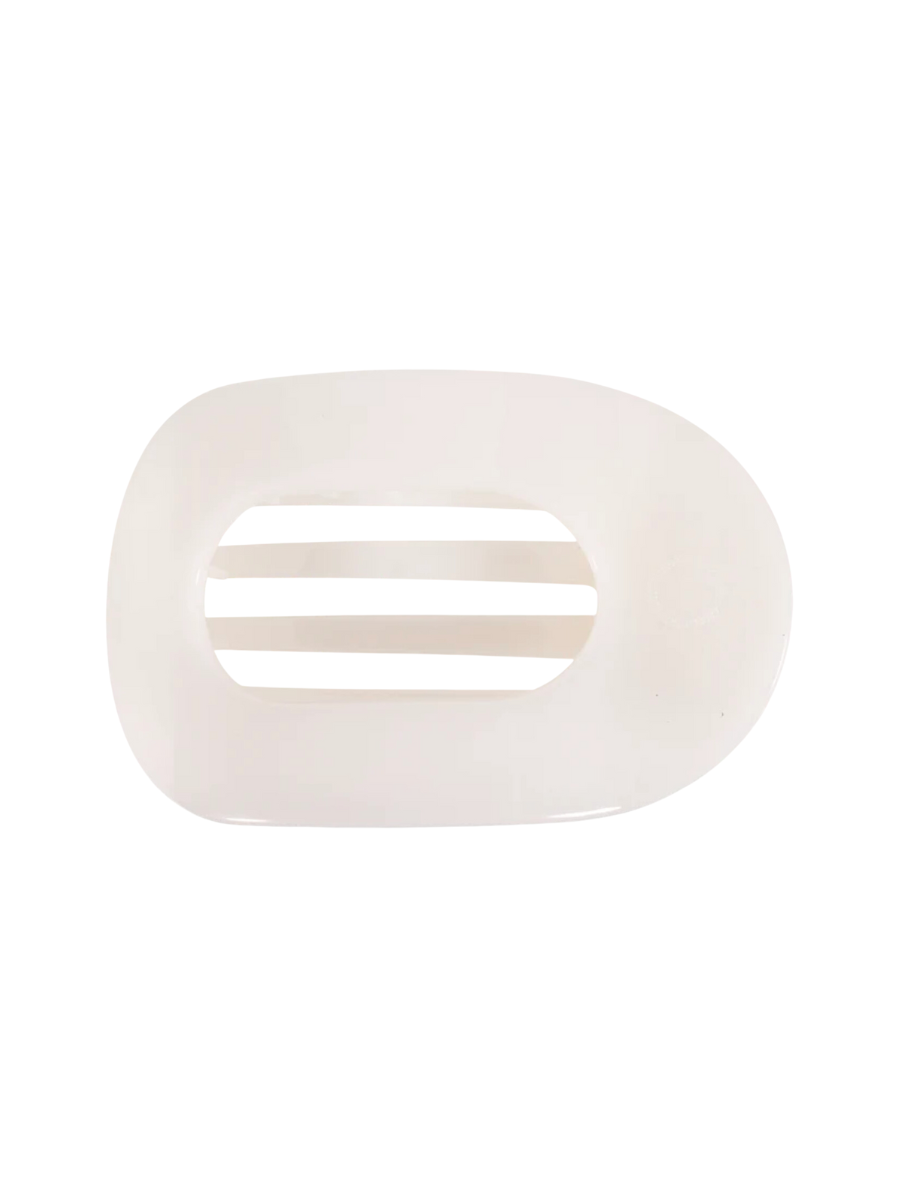 TELETIES | Flat Round Hair Clip - Coconut White - Small