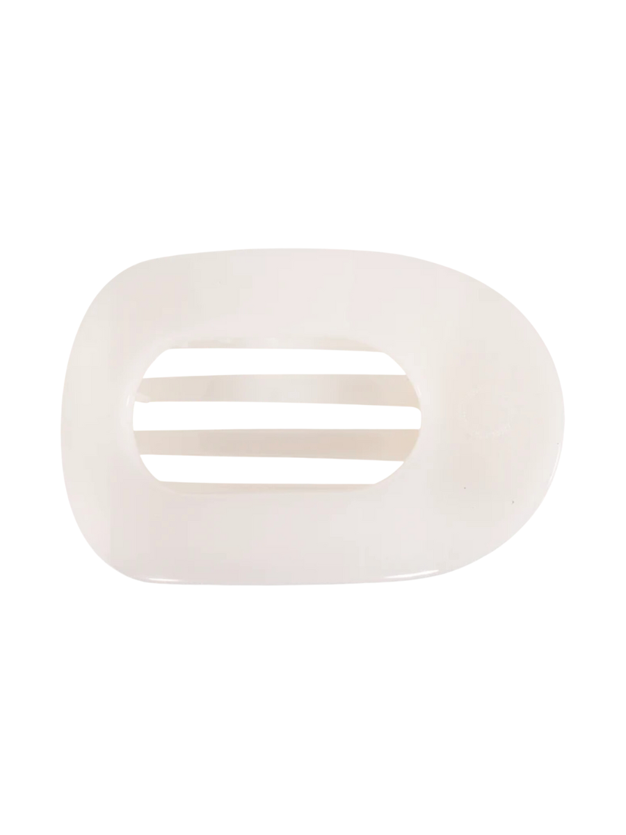 TELETIES | Flat Round Hair Clip - Coconut White - Medium