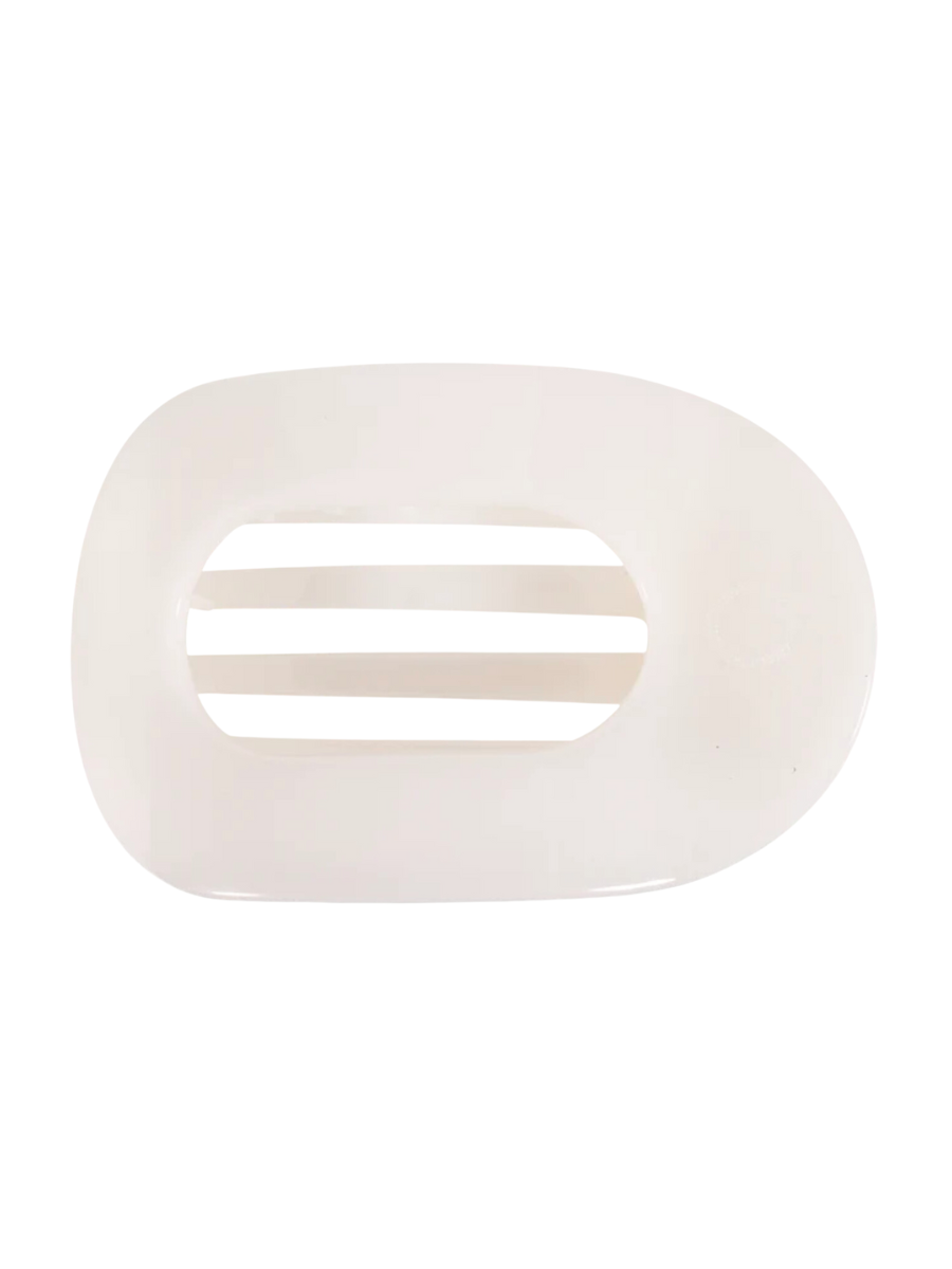 TELETIES | Flat Round Hair Clip - Coconut White - Large