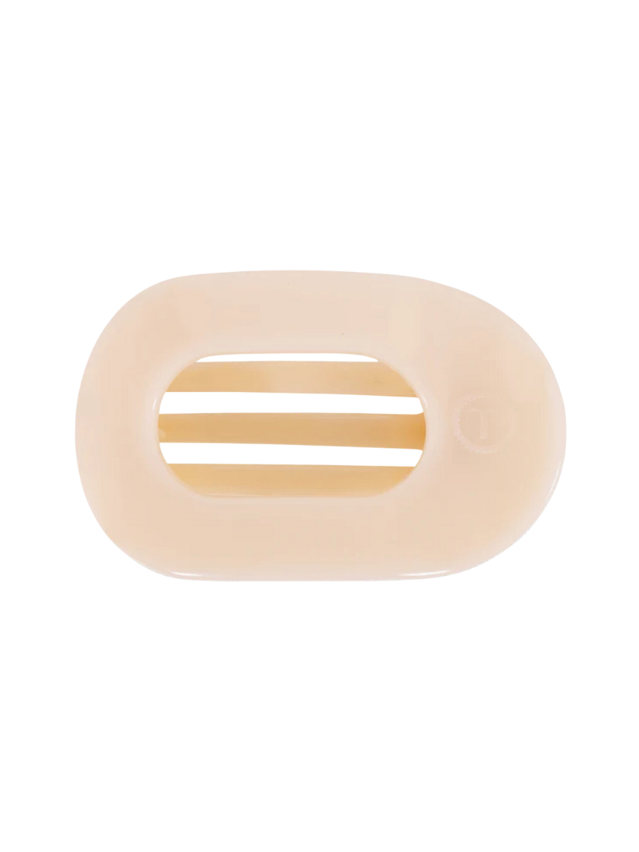 TELETIES | Flat Round Hair Clip - Almond Beige - Small